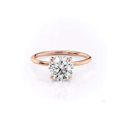 2023 New Wholesale Unique Design 18k Gold Plated Round Cut Jewelry Rings VVS Gold Moissanite Ring