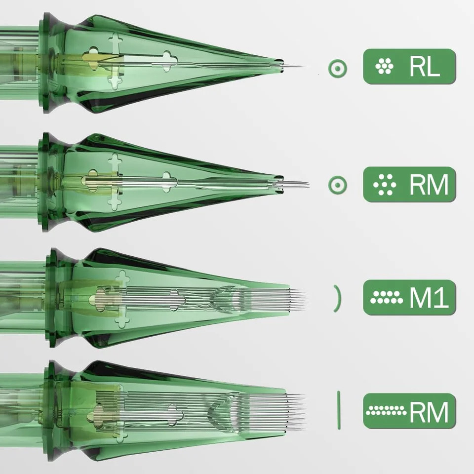 50pcs ng Tattoo Cartridges Needles RL/RM Permanent Makeup Body Art Professional Disposable Safety Tattoo Needles Supplies 250409