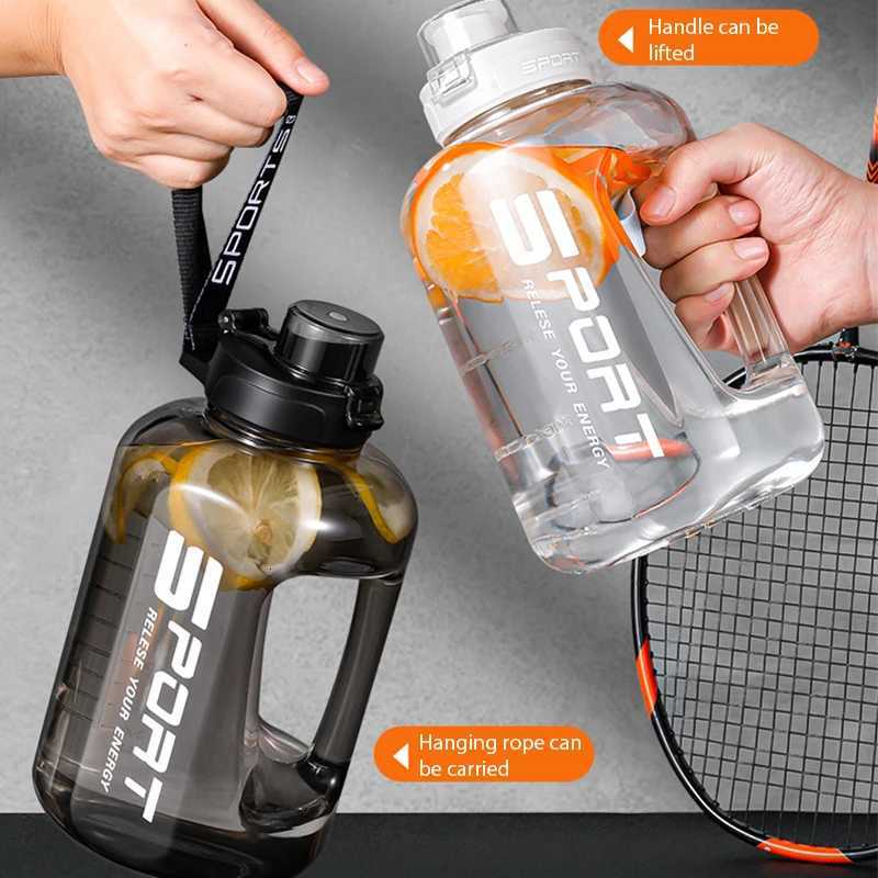 12L/17L/25L Large-Capacity Netflix Straw Pot Belly Cup Sports Water Bottle Ton Bucket Students Portable Plastic Space CupW251114