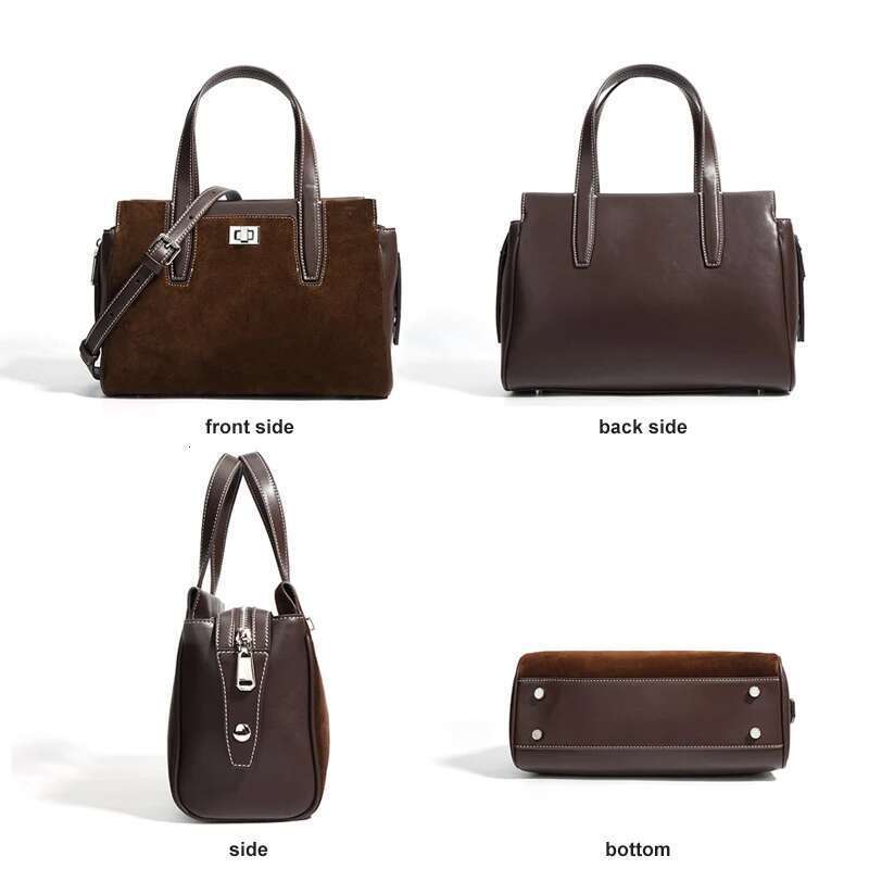 Women 2024 New Early Autumn Shoulder Lady Split Leather Cross-Body Bag Female Large Capacity Fashion Commuting Handbag