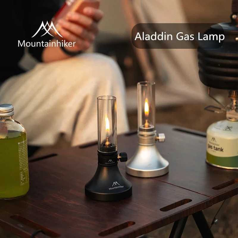 MOUNTAINHIKER Aladdin Gas Lamp Lantern Retro Glass Lampshade Gas Atmosphere Light Outdoor Fishing Camping Hiking Candle Light M251115