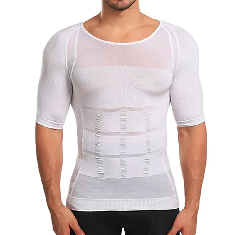 Mens Slimming Shaper Posture Vest Mens Compression T-Shirt Body Building Fat Burn Chest Tummy Shirt Slim Dry Quick Under Shirt 250415