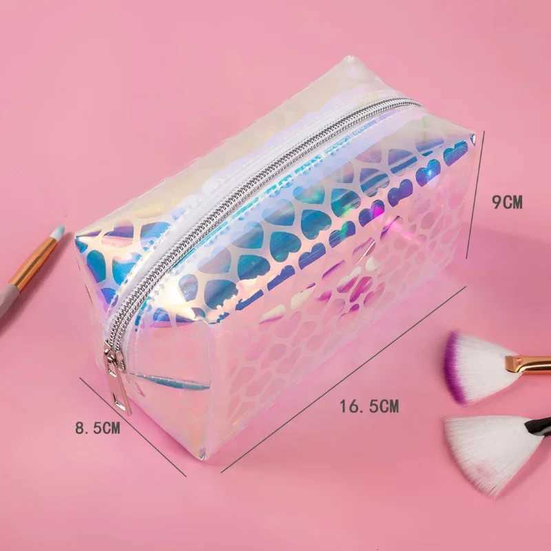 Transparent laser dot printing waterproof cosmetic bag Cosmetic organizer Portable lipstick cosmetic bagXJ250415
