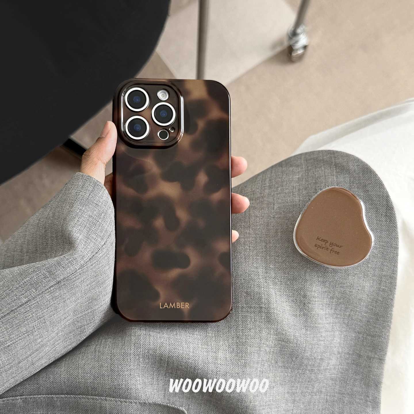 Stylish Personality Black Brown Amber Iceberg Pattern Magnetic With Holder Phone Cover Case for iPhone 16 15 14 13 12 Pro Max J251202