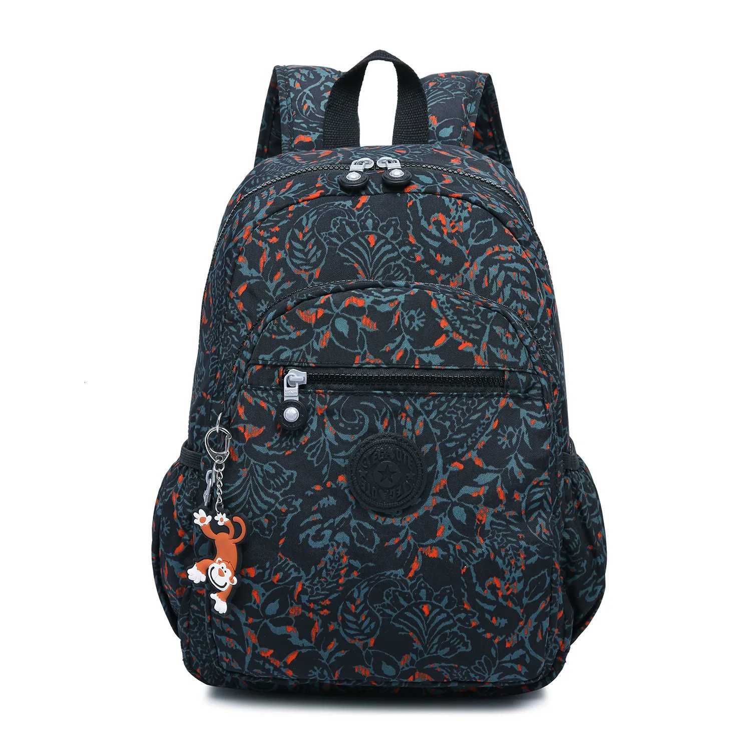 TEGAOTE Waterproof 2024 Nylon Flower Pattern Fashion Casual A4 Girl Boy Women Men School Backpack Lightweight Travel Bag M1318W251114