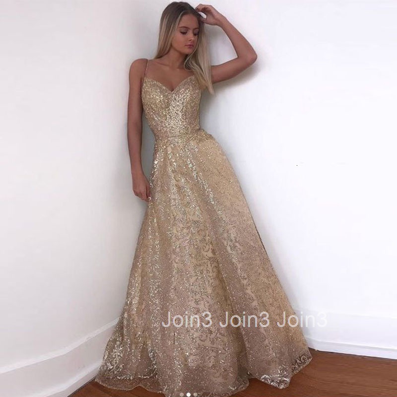 2025 Spring/summer Womens Long Skirt Sleeveless Deep v Gold Sprinkle Sexy Strap Dress
