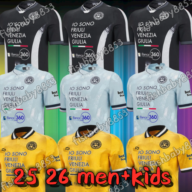 New 2025 2026 Udinese Calcio Soccer Jerseys ZARRAGA IKER BRAVO IKER BRAVO BUKSA EKKELENKAMP BUKSA ZANIOLO SOLET OKOYE 25 26 Home Away PIOTROWSKI men Football Shirts