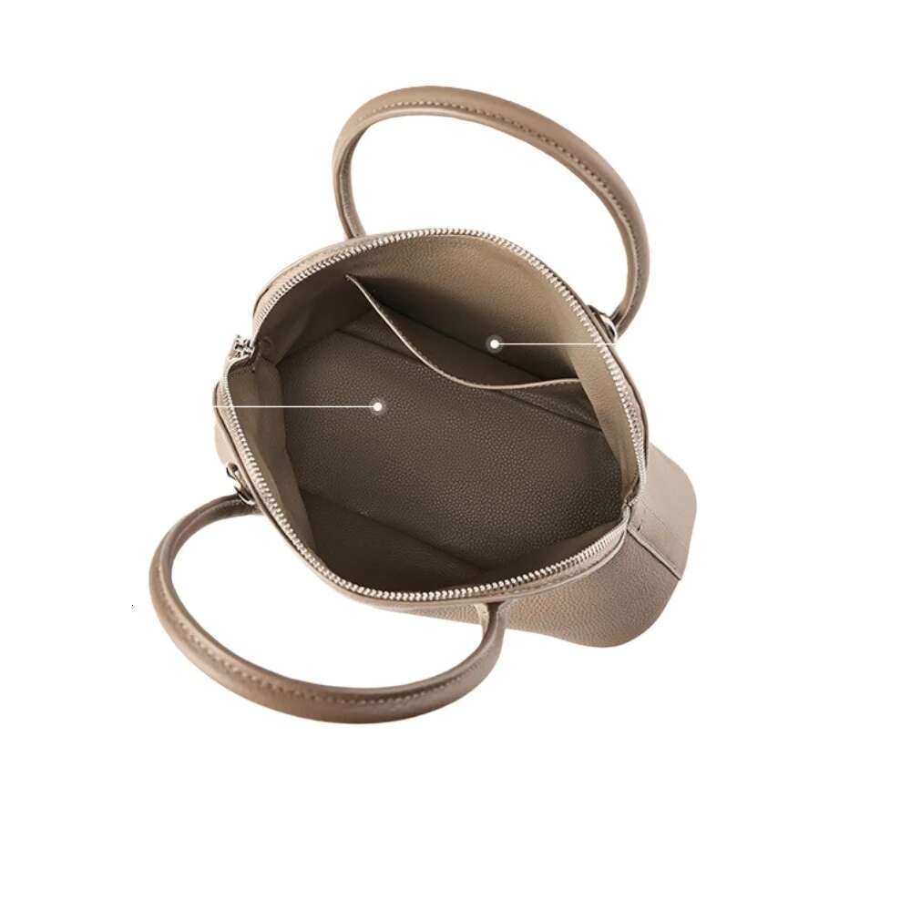 Designer Bag New Simple Fashion Shell Tote Leisure High-End Cowhide Leather Women's Handbag Business Office Lady Shoulder Bag Kakhi