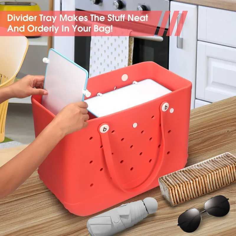 1 Borg bag divider tray XL large beach handbag insert storage accessory rubber jelly bag portable divider space organizer W250415