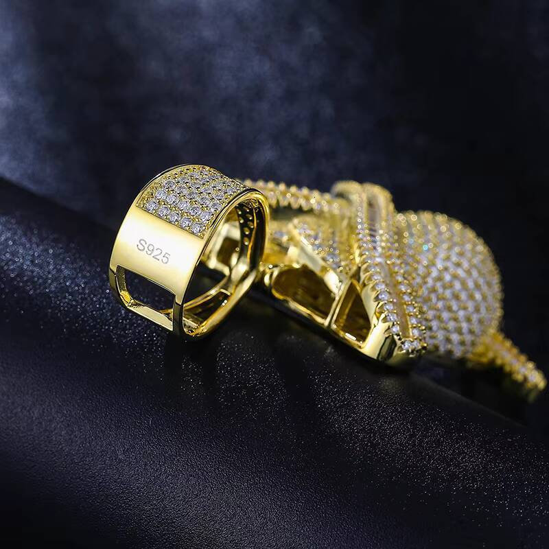 Dropshipping Moissanite Iced Out Rose Flower Pendant Pass Diamond Tester 925 Silver Men Bling Hip Hop Jewelry