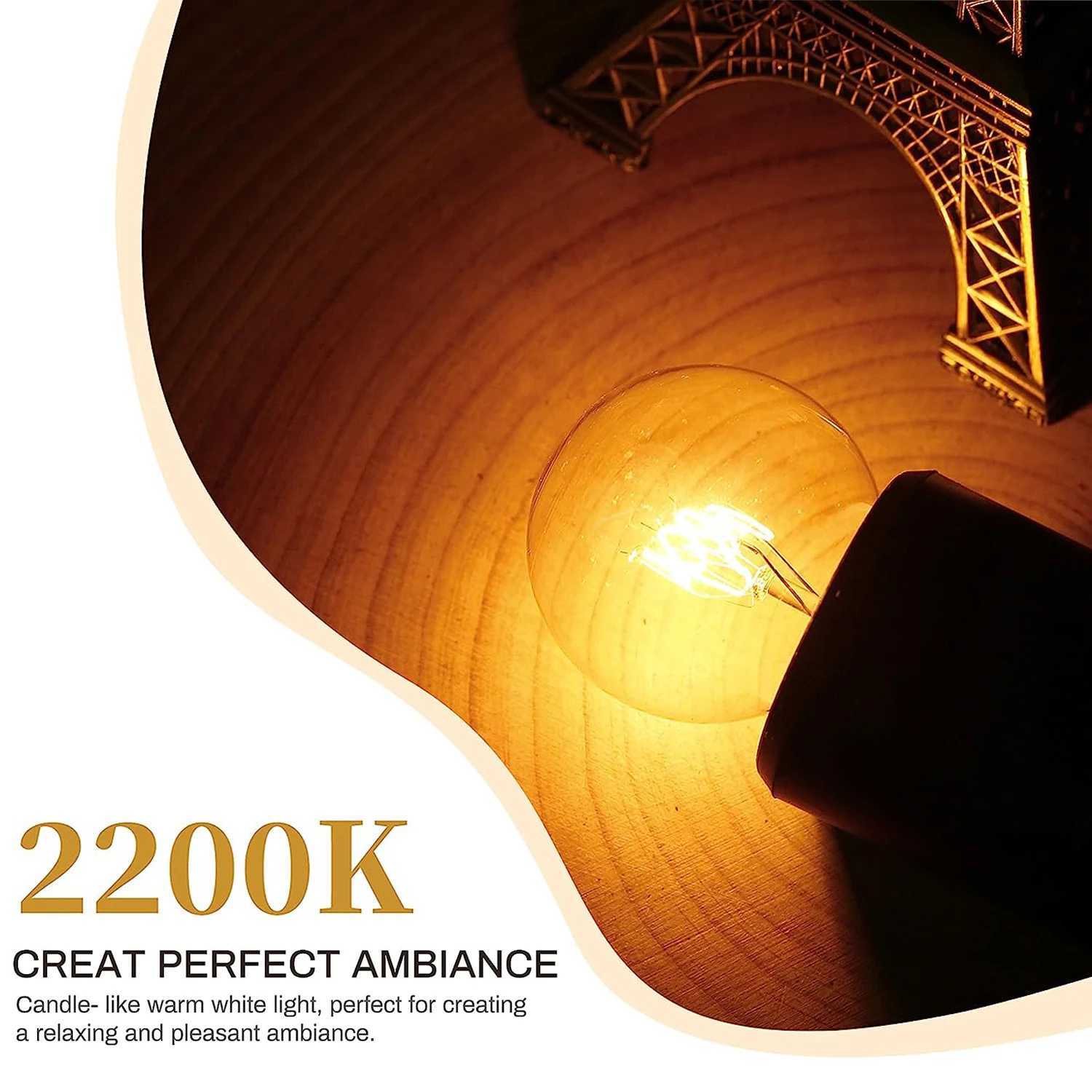 10pcs 7W Incandescent Edison Light bulbs E12 Base G40 110V 220V Bombilla Warm 2200K Decorative Tungsten Bulb For String Light C251115