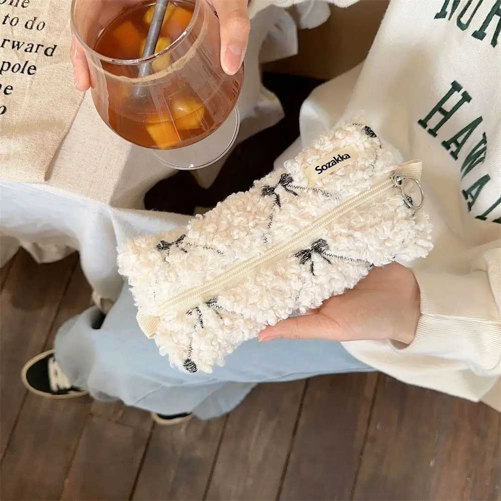 High quality cashmere makeup bag storage bag portable makeup bag travel organizer coin walletXJ250415