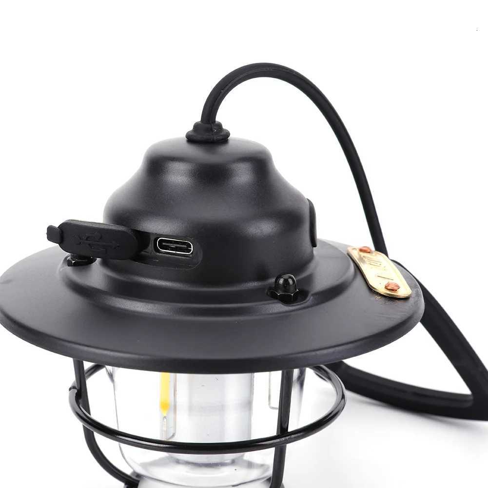 Camping Light 1200mAh Mini Metal Chandelier 2700K/6500K Retro Atmosphere Chandelier Stepless Dimming Type C Charging for Fishing M251115
