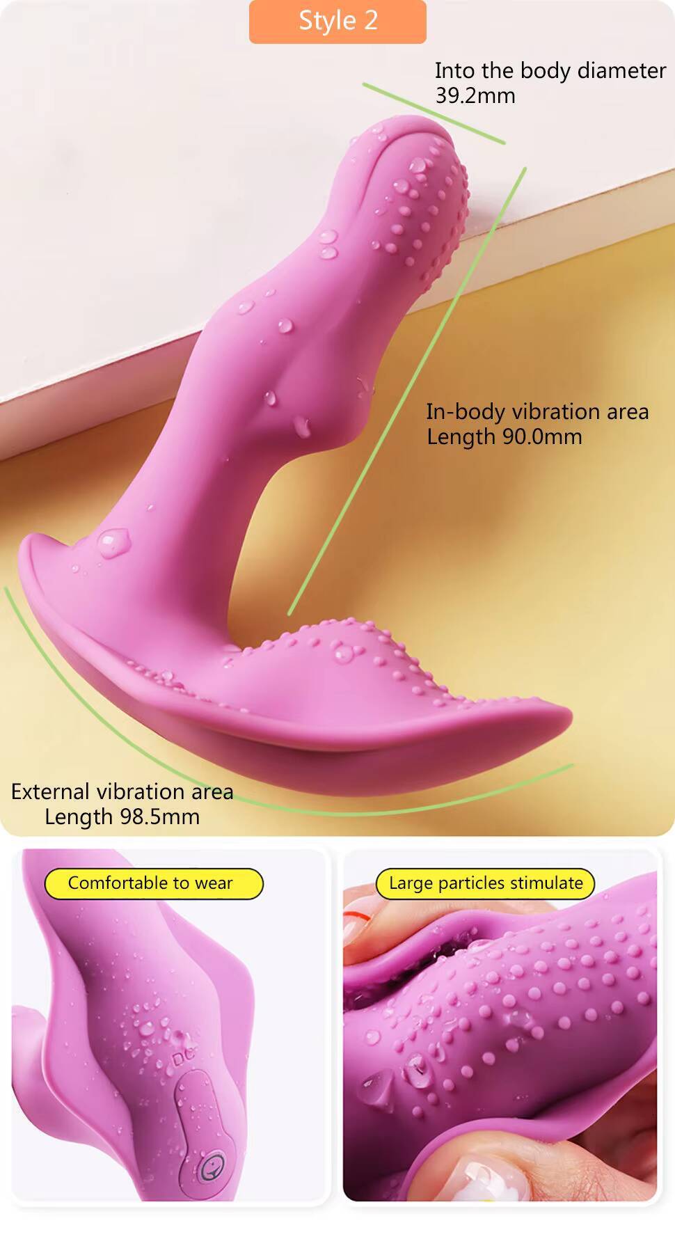 Leaf Shape Silicone Dildo Vibrator Adult Sex Toys Women G Spot Clitoris Stimulation Remote Control Wearable Underwear Vibrator