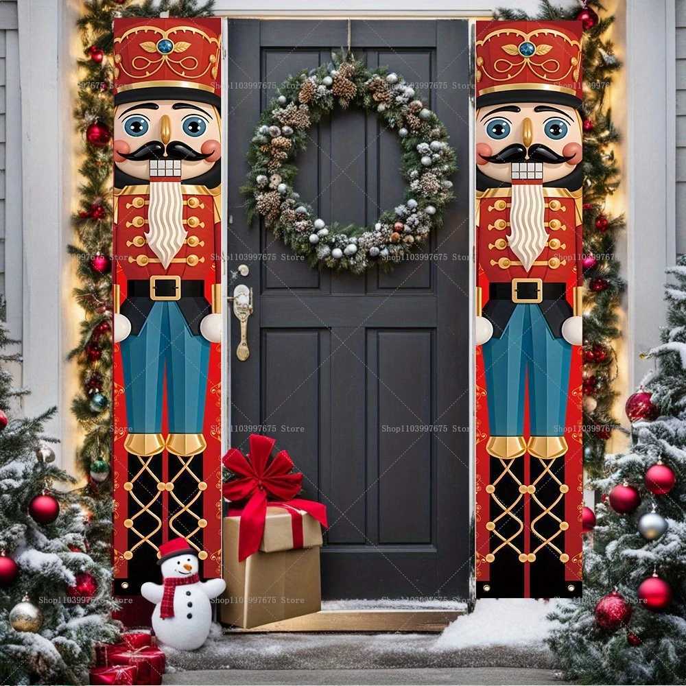 2D Merry Christmas Tree and Wreath Decor Indoor Outdoor Banners Porch Hanging Signs Wall Front Door Outside Yard Party SuppliesM251115