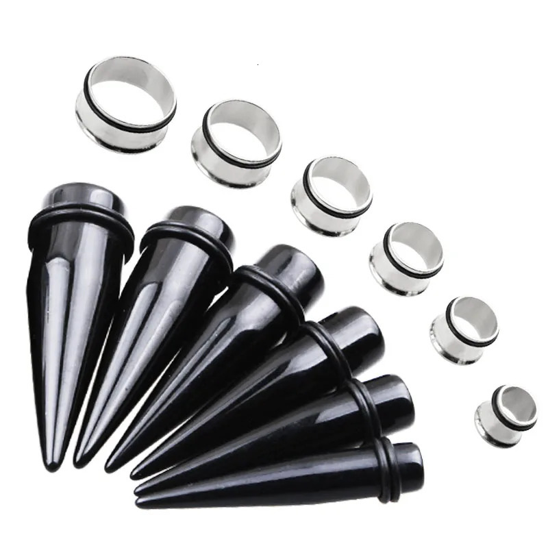10-20mm 24pcs/lot Steel Acrylic Ear Gauge Tapers And Plugs Stretching Kits Flesh Tunnel Expansion Body Piercing Jewelry Unisex 250408