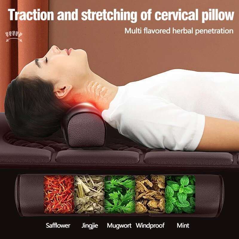 Leg Foot Massage Mattress, 10 Motors Vibration, Moxibustion, 12V Heating Kneading, 3-Time Settings, Neck & Back Stress Relief
