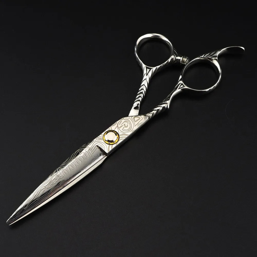 Professional 6 Left handed scissor Damascus Bearing hair scissors haircut thinning barber cutting shears hairdresser scissors 250414