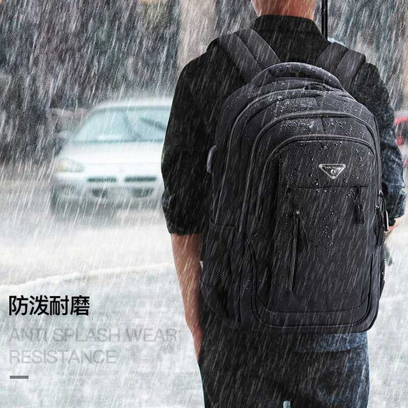 Men USB Charging Laptop Backpack 18 Inch Multi-functional High School College Student Backpack Male Travel Business Bag PackW251114