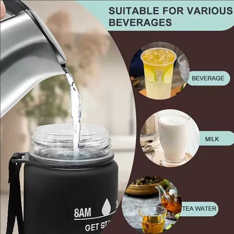 1pc Leak-Proof Sports Water Bottle - Large Capacity Portable Durable for Gym Fitness Outdoor Activities-Food Grade MaterialW251114