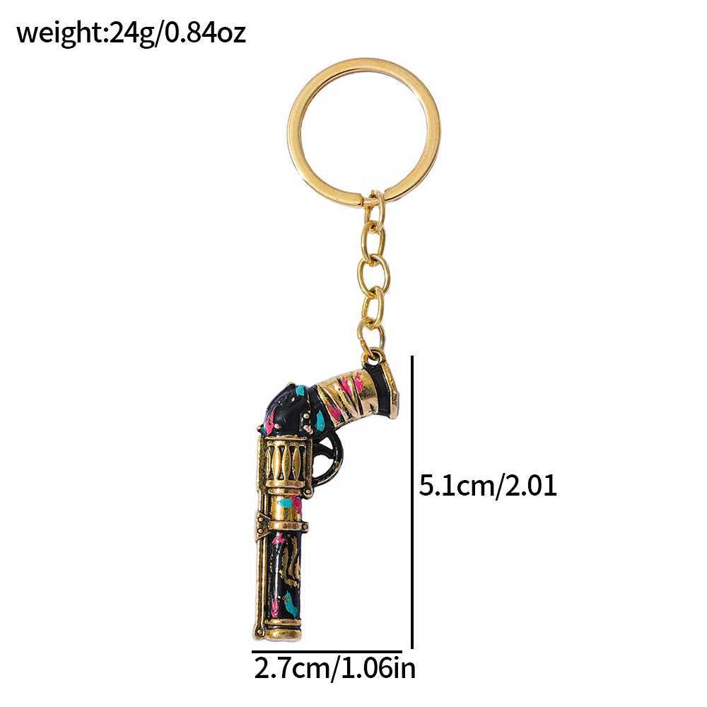 Arcane Jinx 5cm Gun Metal Keychain Mens Legendary Alliance Weapon Model Keychain Metal Keyring Arcane Sheriff Skin M250415