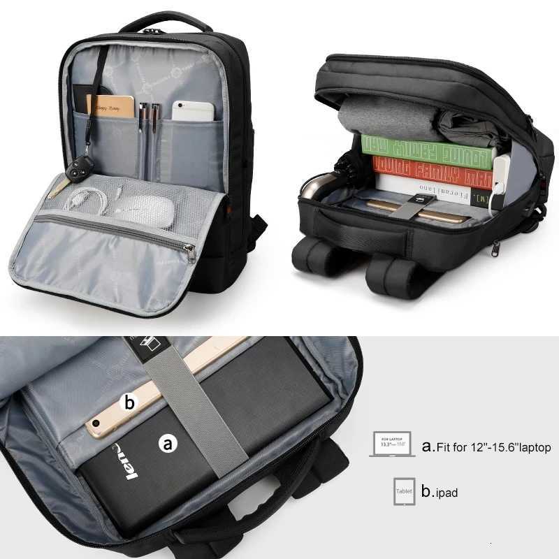 Tigernu Backpacks Men Waterproof 156 Laptop Backpack Male Mochila USB Charging Anti Theft Travel Backpack School Men BackpacksW251114