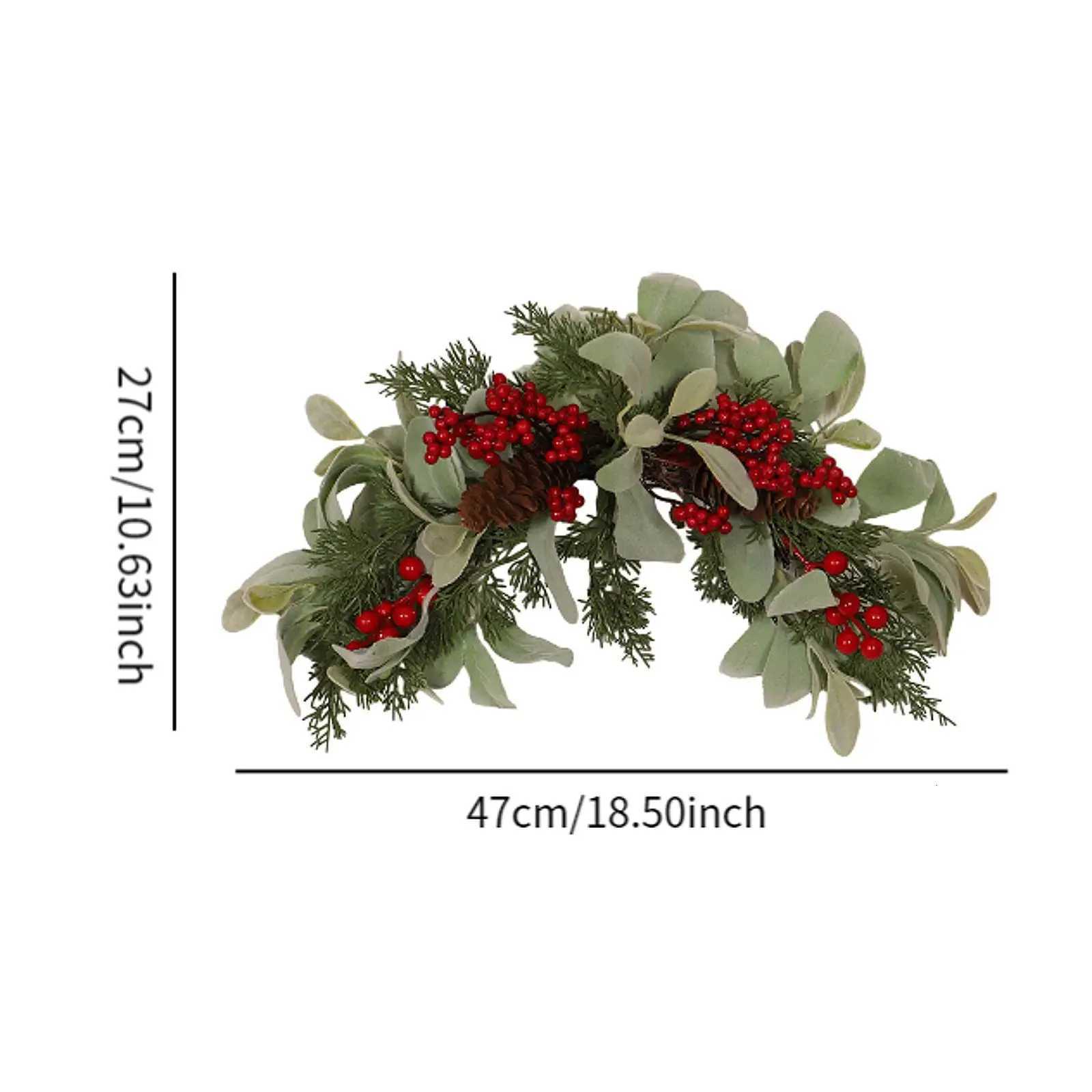 Christmas Swag Garland with Pinecones and Red Berries Creative Artificial Wreath for Office Home Festive Xmas Party BedroomM251115