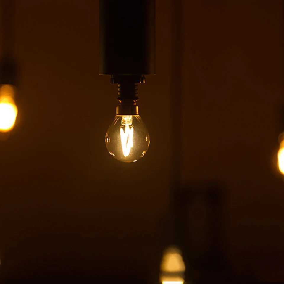 G40 Led Filament Globe Light Bulbs Replace Halogen Chandelier 1W 3W Retro Edison E12 E14 E27 Home Brown Glass 360/Beam Lampada C251115
