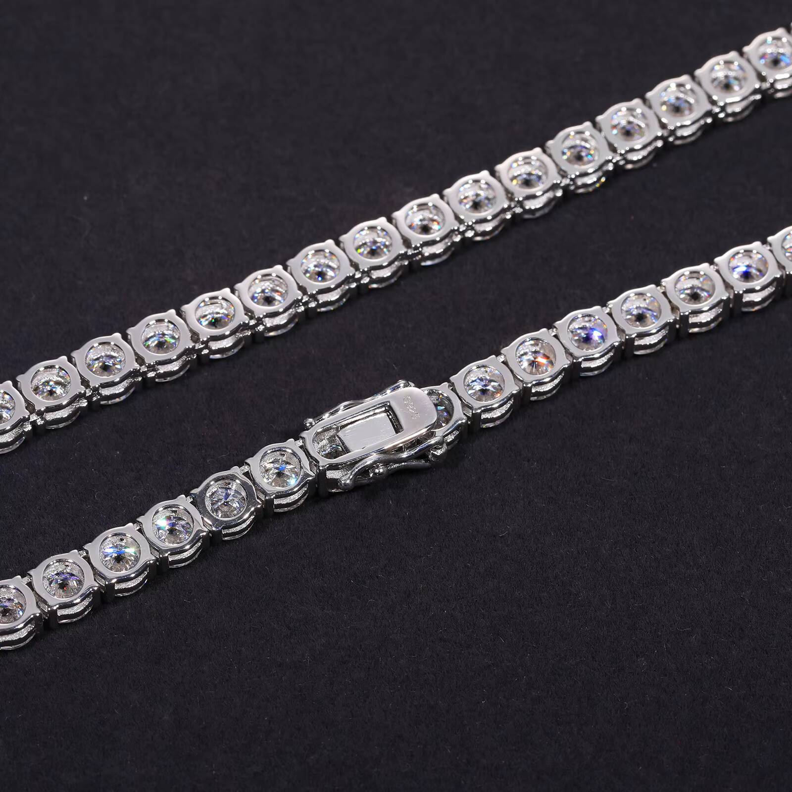 Dropshipping Pass Diamond Tester D Color VVS Moissanite Classic Tennis Chain 925 Sterling Silver Mossanite Fashion Necklace