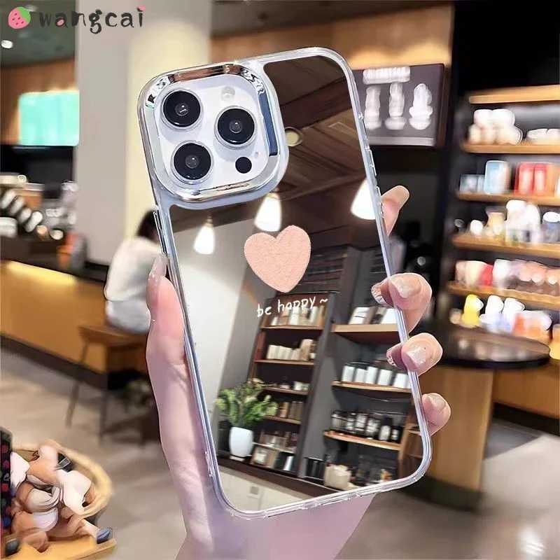 Love Heart Mirror Cover For Galaxy S25 S24 S23 S22 S21 Plus S20 FE Note 20 Ultra F55 F14 M55 M34 M22 F22 M14 A22 Cover J251202