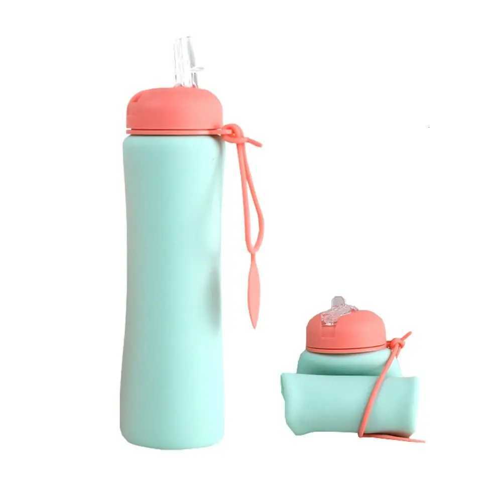 Colorful Leak Proof Foldable Silicone Water Bottle Portable Twist Cap Folding Water Cup Reuseable Collapsible Water Cups GymW251114