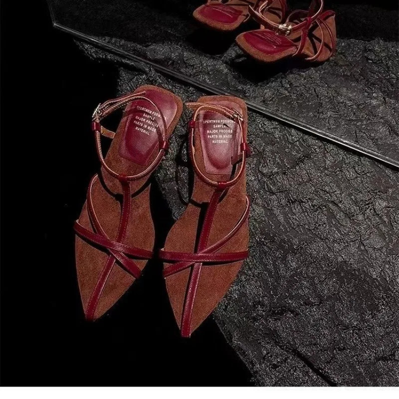 2024 Womens High Heel Sandals Summer Shoes Cowboy Strap Wedding 250409