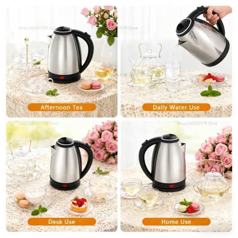 Smart Electric Kettle Household Stainless Steel Portable Water Kettle 1500W Water Boiling Pot 2L Kettle Home Appliance UK/EU Y251114