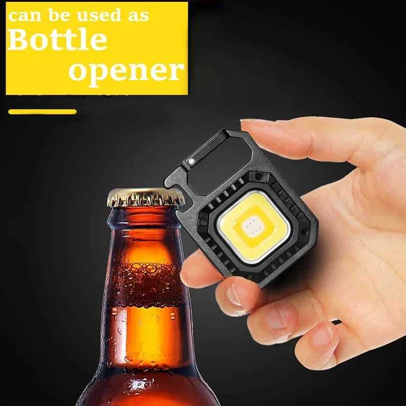 Portable Mini LED Flashlight USB C Rechargeable Keychain Light Multifunctional Work Light Outdoor Camping Lantern Fishing Torch M251115