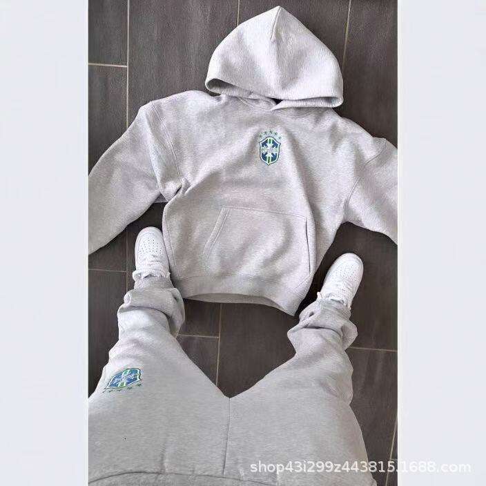 Mm New Autumn And Winter Brand Fashionable Printed Pullover Long Sleeved Hooded Sweatshirt Set For Men's Casual Versatile Jacket Trendy