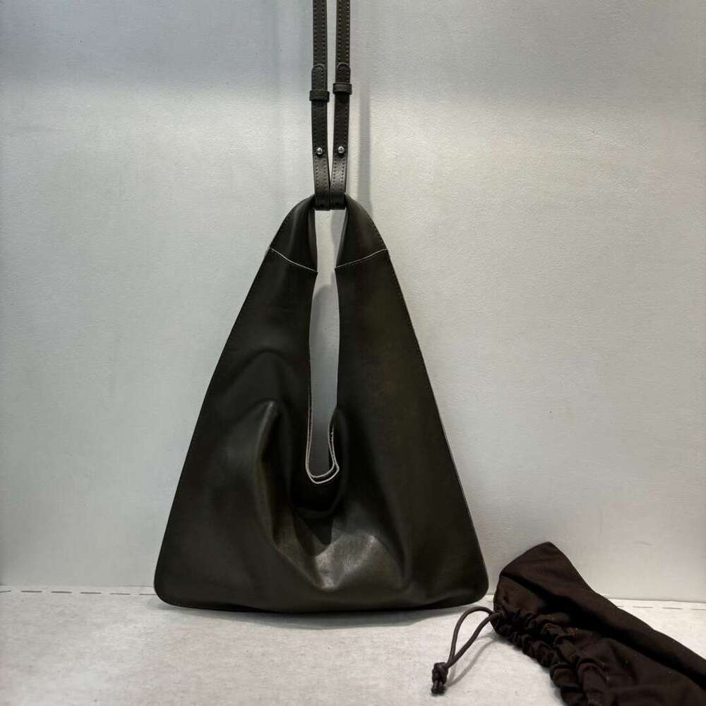 Mm Women's Bags New Vegetable Tanned Cowhide Triangle Genuine Leather Cloud Handbag, Armpit Single Shoulder Crossbody Bag, Women's Bag