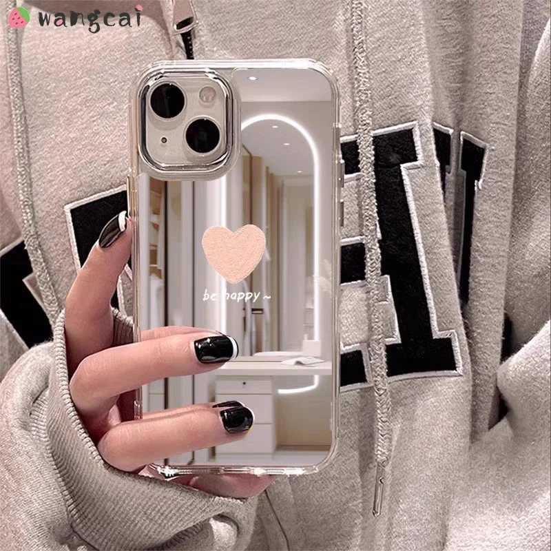 Love Heart Mirror Cover For Galaxy S25 S24 S23 S22 S21 Plus S20 FE Note 20 Ultra F55 F14 M55 M34 M22 F22 M14 A22 Cover J251202