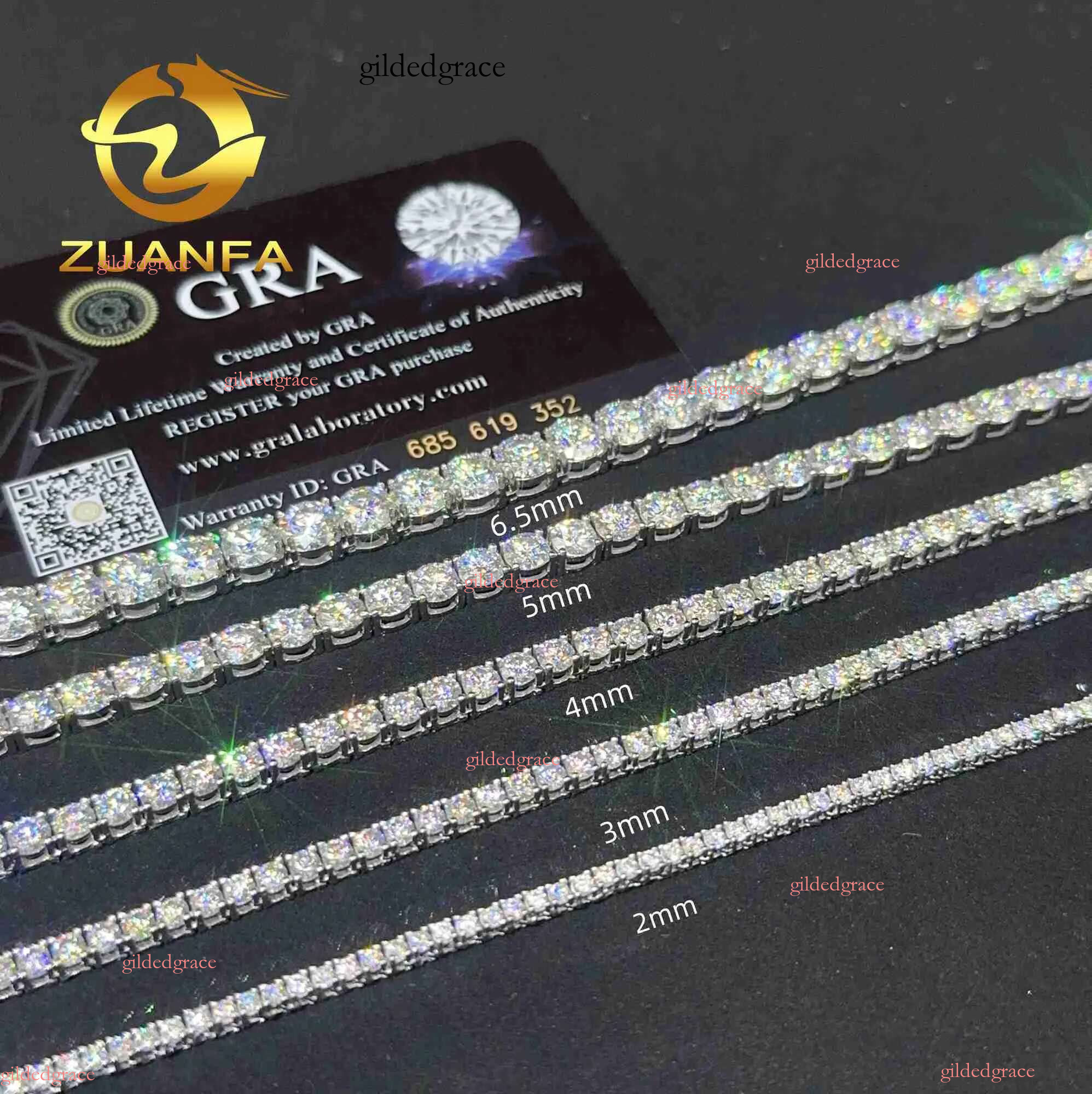 2mm 3mm 4mm 5mm Hip Hop Necklace Sier vvs moissanite tennis chain women mens Fashionable man necklace Hip hop pass dia tester Chain