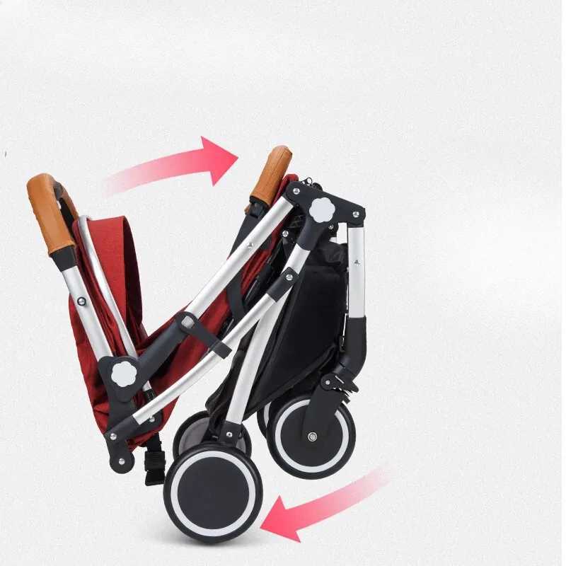 High landscape folding baby stroller pull rod four-wheel stroller shock-absorbing design lightweight easy to travel X250415
