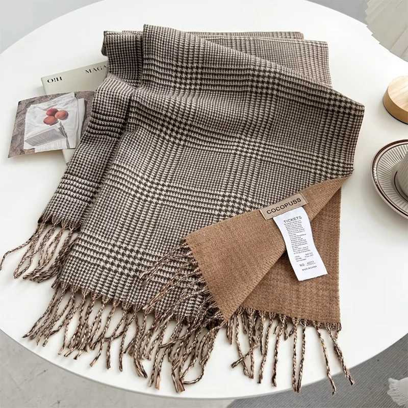 Luxury Luxury Plaid Print Cashmere Scarf for Women Pashmina Shawl Winter Wraps 2024 Warm Blanket Poncho Female Echarpe Bufanda Y251115