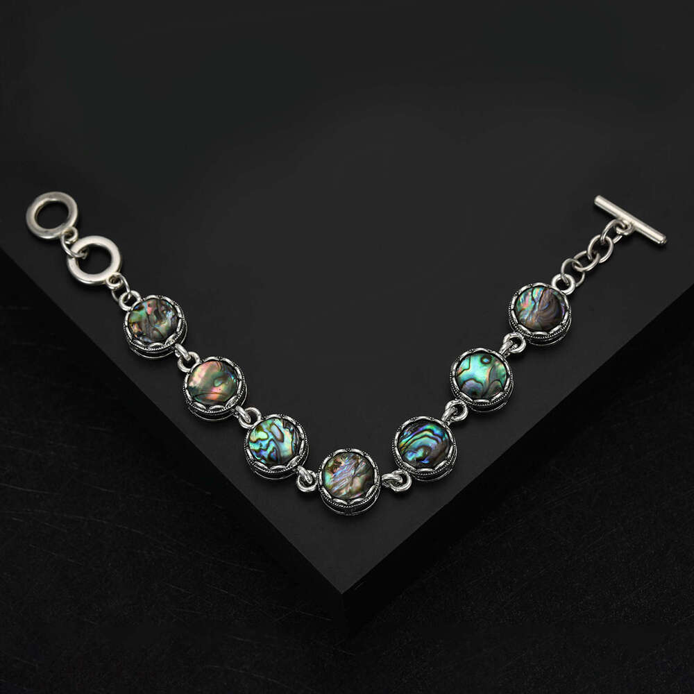 Fashionable Abalone Shell Creative Adjustable Three Loop Buckle Bracelet Ins Wind Hand Accessories