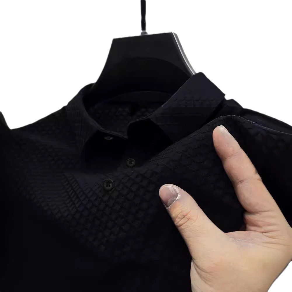 Fast selling summer mens polo shirt high-end new quick drying ice silk shirt collar polo shirt