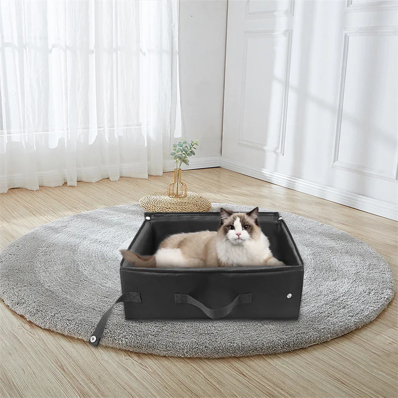 Foldable Cat Litter Box Portable Folding Pet Supplies Dog Toilet Doghouse Waterproof Cat Litter Box for Travel Home Outdoor Car 250414