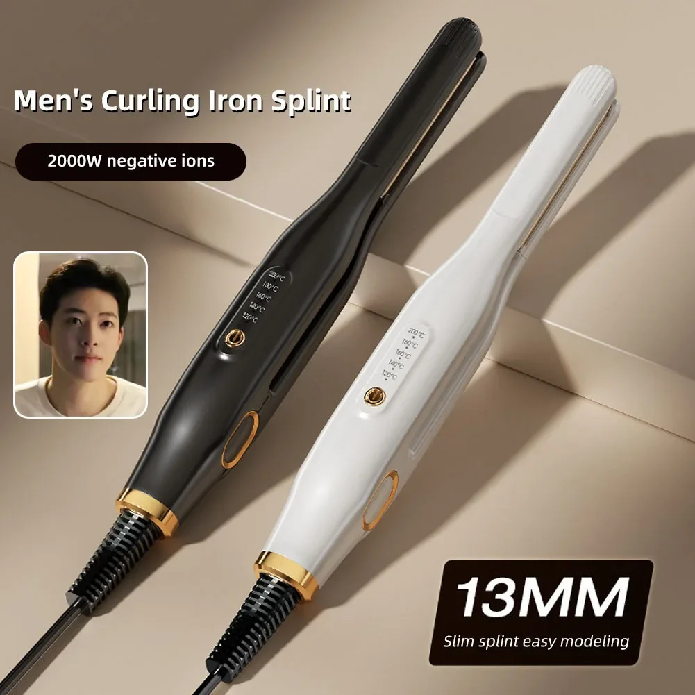 Men Short Hair Splint Curling Iron Adjustable Temperature Dual-purpose Hair Straightener Curling Iron Fluffy Hair Styling Tool 250414