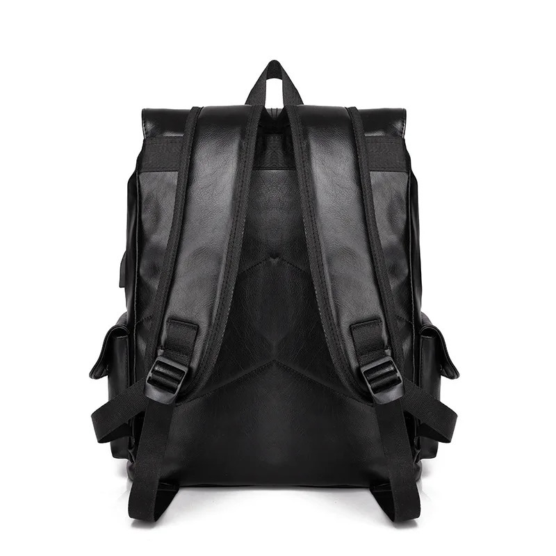 Fashionable mens backpack leather school backpack fashionable waterproof travel bag casual leather backpack 250410