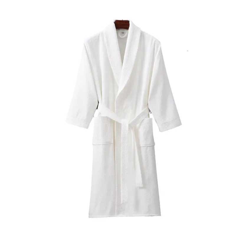 100 Cotton Terry Towel Bathrobe Robe Man And Women Kimono Dressing Gown Sleepwear Water Uptake Hotel Swimming Robe C251115
