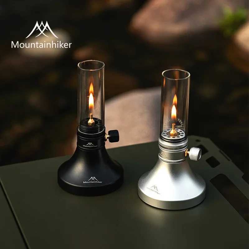 MOUNTAINHIKER Aladdin Portable Gas Lamp Retro Glass Lampshade Gas Atmosphere Light Outdoor Fishing Camping Hiking Candle Light M251115