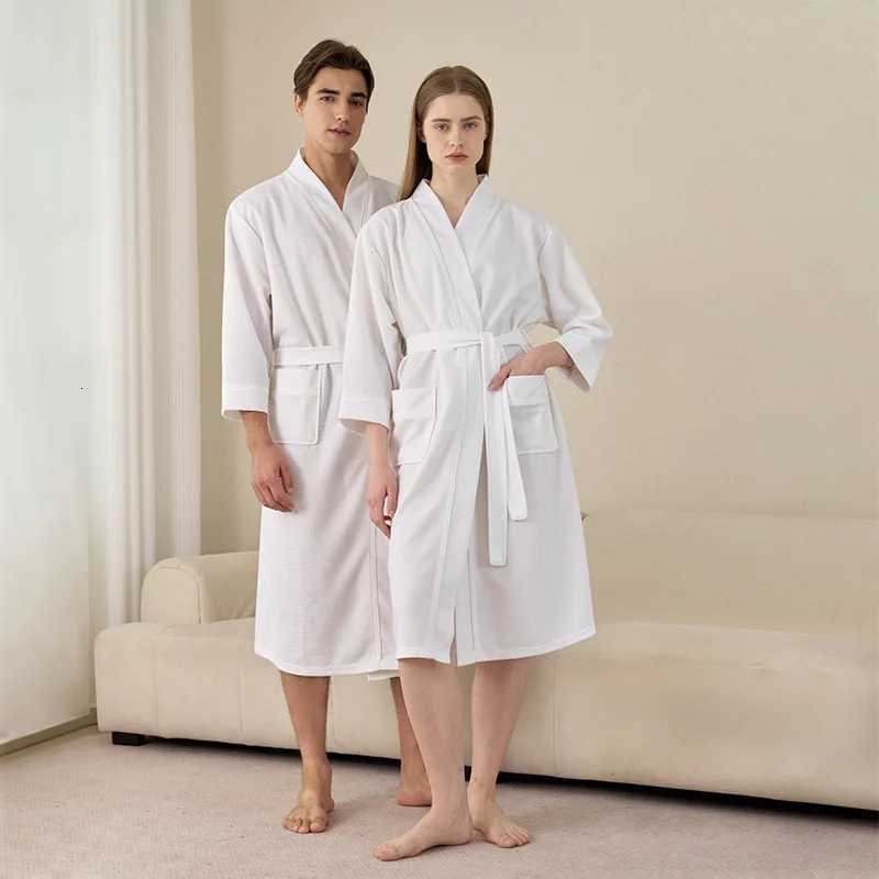 Waffle Robes For Women And Men Spring Summer Thin Bathrobenightgown Home Service Basic Quick-dry Hotel Bathrobe C251115