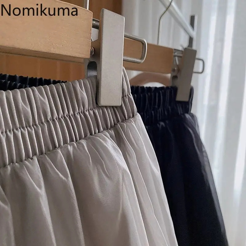 2025 Pantalones Cortos De Mujer Summer Shorts for Women Bottoms High Waist Solid Casual Short Mujer Chiffon Wide Leg Pants 250415