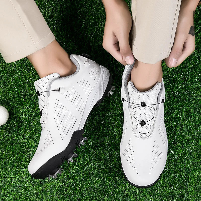 Mens and womens walking shoes professional lightweight lawn golf shoes comfortable and soft to wear breathable walking shoes 250411